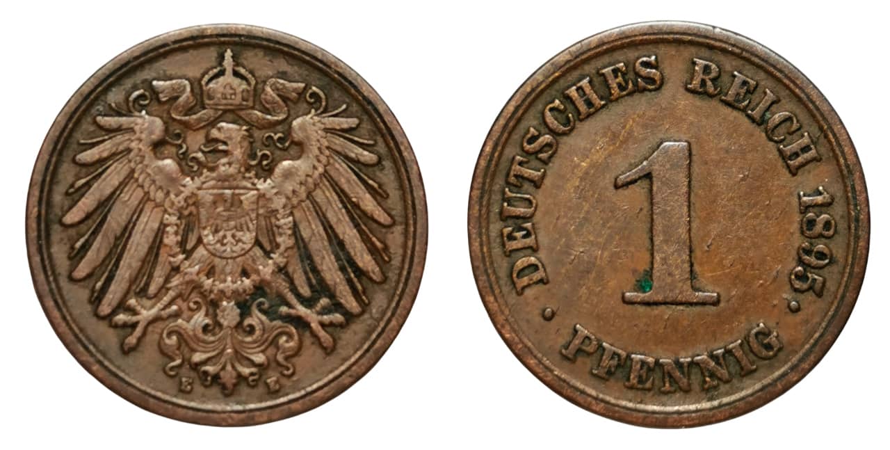 Moneda 1 Pfennig (type 2 - small shield)
