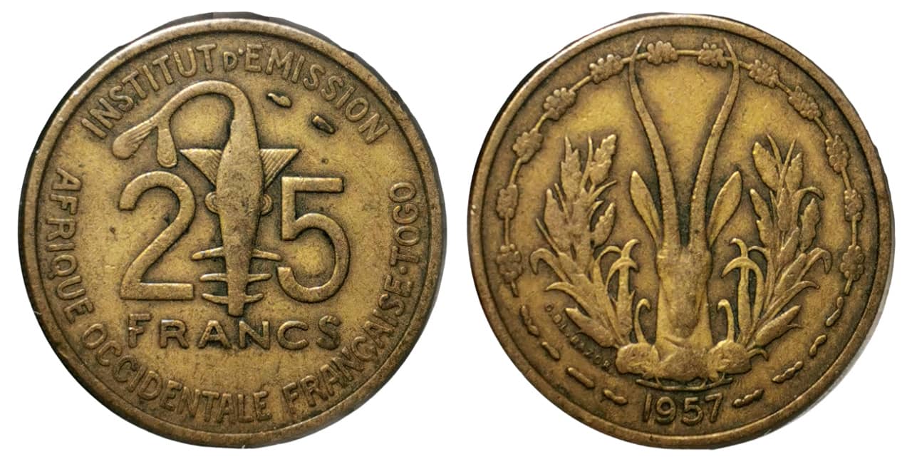 Moneda 25 Francs Togo