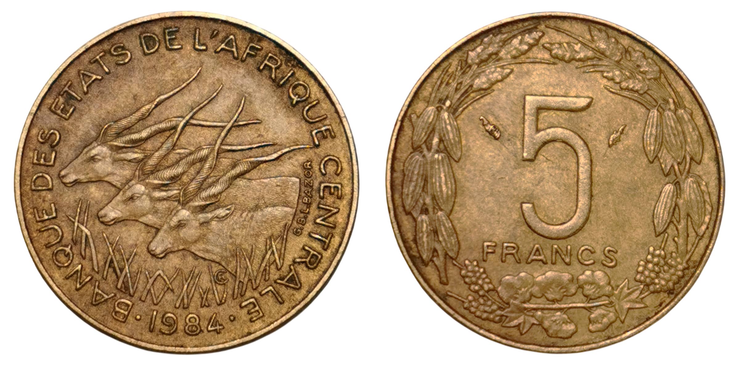 Moneda 5 Francs CFA