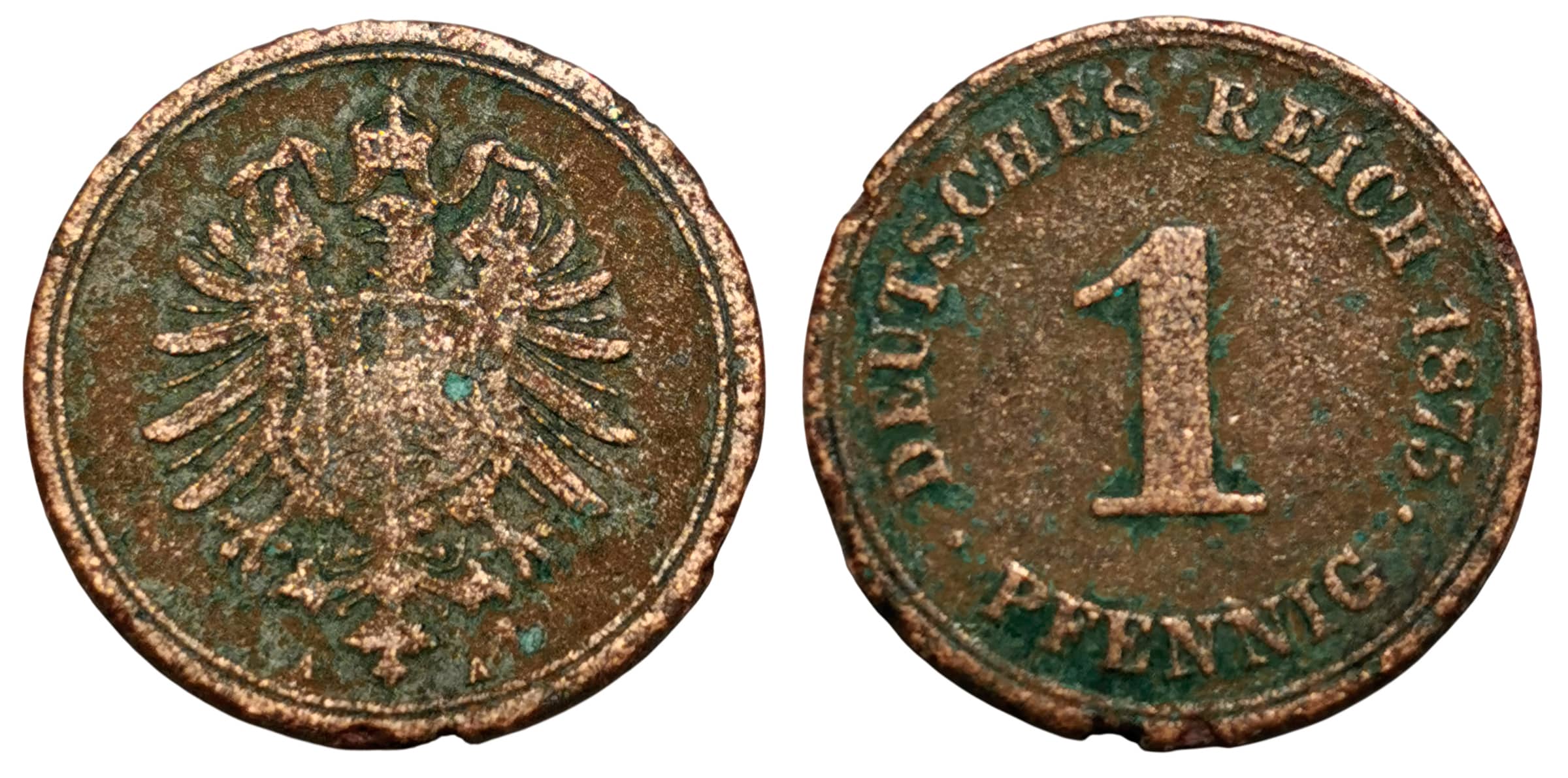 Moneda 1 Pfennig (type 1 - large shield)