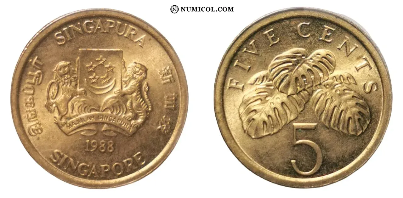5 Cents (ribbon upwards)